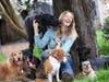 Author with dogs