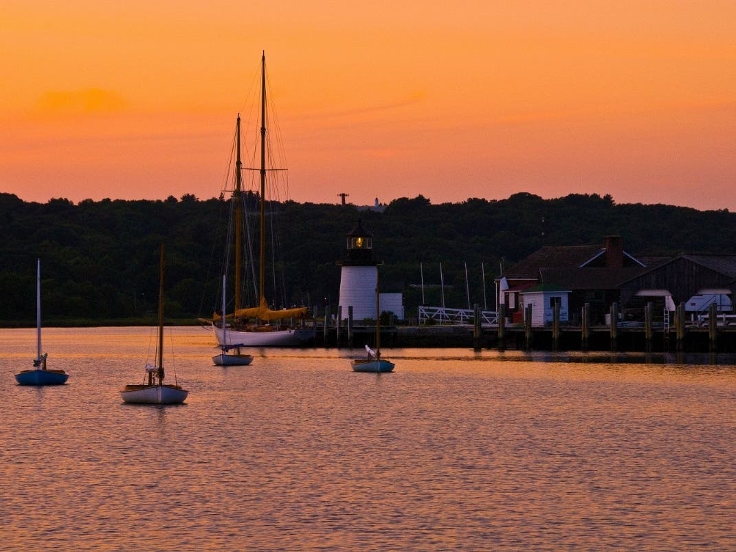 Mystic Seaport Museum at sunset