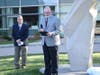 Left, Pfizer's John Burkhardt, Ph.D. VP Global Drug Safety Research & Development, Groton Labs Site Director and r., City of Groton Mayor Keith Hedrick