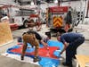Elves (aka members of the North Stonington Volunteer Fire Company) built a sleigh for Santa this year to make it easier for him to get in and out.