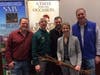 Jonathan Edwards of the Connecticut Vineyard and Winery Association; Keith Bishop of Bishop’s Orchards Farm Market and Winery in Guilford; Jamie Jones of Jones Family Farms and Winery; Sen. Cohen; and George Motel, Jr. of Sunset Meadow Vineyards in Goshen