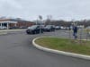 The procession of teachers being escorted by Ledyard Police from Gales Ferry and Gallup High School Monday March 30. 