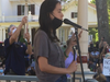Kira Ortoleva speaks at the Black Lives Matter protest in Milford. 
