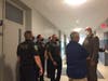 Mayor, police and town officials tour The Tyler. 