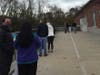 Voters in Guilford wait patiently in line to vote Tuesday. 