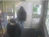 Two white males, both at least 6-feet tall, wearing gloves and face masks, robbed the People's Bank at Stop & Shop, police said.