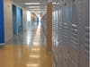 Empty hallways at Walsh Intermediate School.