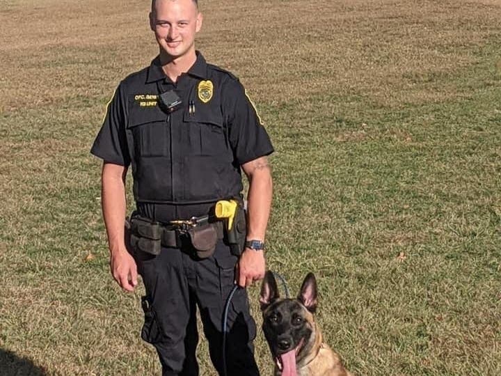 Waterford Police Department K9 Ozzy and his handler officer Nick Genung.