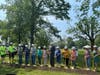 Ground was broken Wednesday on the Town Green for the 'Walk East Haven' beautification project. 