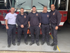 Pictured from left to right: Rescue 1 Captain Jim Considine, Rescue 1 Irons Michael Carri, Medic 1 Driver Cody Mallet, Medic 1 Medic Chris Jones, and Rescue 1 Chauffeur John Planas. Not pictured is Emergency Dispatcher Brandon Fazzino.