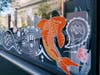 One of the window paintings, part of the Window Art Stroll & Contest in downtown New Haven now through June 27. 