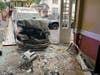 The aftermath of Sunday morning crash into My Country Store on Main Street in East Haven. 