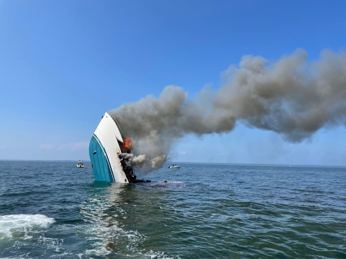 The 70-foot yacht goes down. 