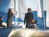 Coach Haley Brown with sailing team members. 