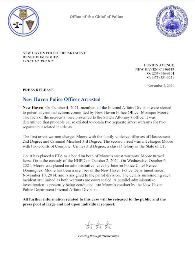 New Haven Police Officer Arrested On Felony Charges, Chief Says | New ...