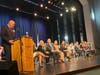 East Haven Mayor Joseph A Carfora shares remarks during ceremony. 