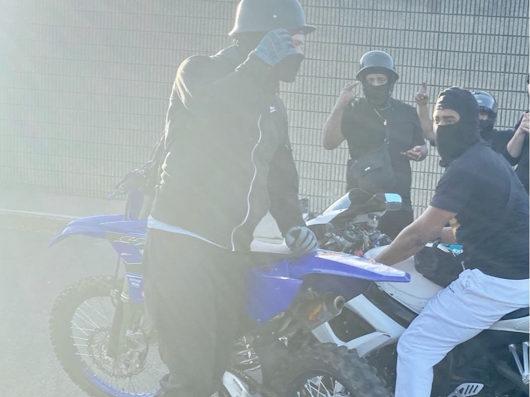 Motorcycle event attendees. 