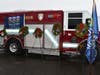 Branford fire truck with Wreaths Across America banner and wreaths. 