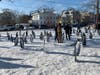 99 penguins on the Guilford Green. 