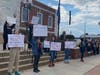 A protest against the removal of the East Haven Skate Park held Friday afternoon in front of Town Hall.