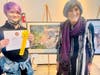 Michael St. Arnault and 3rd District Congresswoman Rosa DeLauro at the Congressional Art exhibit last week. The East Haven 14, almost 15-year-old, won third place in the arts competition. 
