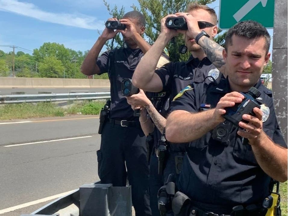 Traffic Enforcement Unit Supervisor Sgt. Joe Mulhern trained some of the department's "newer officers" in laser and speed enforcement techniques. 