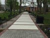 East Haven Town Green walkway, in part paved with engraved memorial bricks. 