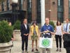 On hand for the news briefing o the $25M grant were Mayor Justin Elicker, Congresswoman Rosa DeLauro, Gov. Ned Lamont, New Haven City Engineer Giovanni Zinn, City Plan Executive Director Laura Brown, and Alder Carmen Rodriguez. 