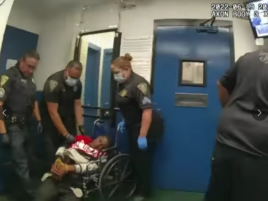 Richard "Randy" Cox, 38, of New Haven, was arrested June 19. While in a seatbeltless police transport van, he was thrown, when the driver stopped short, and suffered a broken neck. When the van got to the jail, now paralyzed, police there manhandled him.