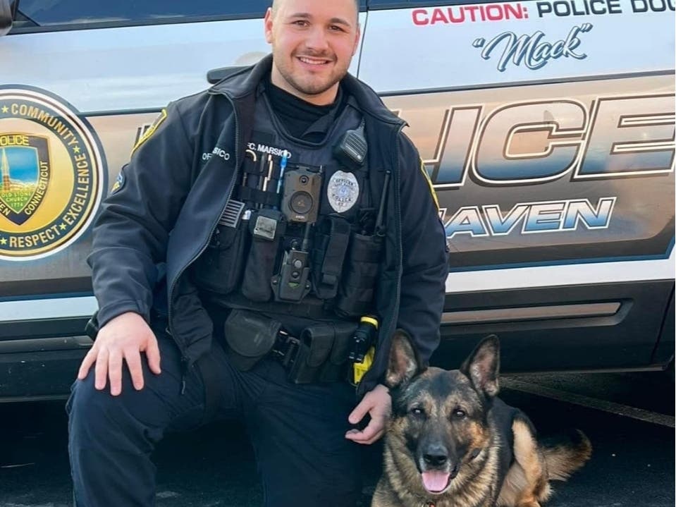 East Haven police Officer Stephen Marsico, who was hired in 2020,​ and K9 Mack recently graduated from the K9 academy and will be working in the patrol division. 