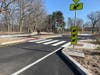 The brand new "peanut" roundabout at Yale Avenue and Chapel Street in Westville.