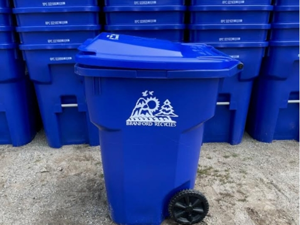 The initiative, which funds projects to improve recycling rates, is investing nearly $140,000 in Branford to replace small curbside recycling bins with 96-gallon carts.
