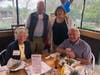Gathered at The Stand for the Branford Microfund fundraiser are Alice Laurenson, Tom Laurenson, Rilla Dath, and Norb Church.