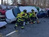 "All occupants had self-extricated prior to BFD’s arrival, except for one driver who remained inside an unstable vehicle that was at risk of rolling over," the Branford Fire Department said. "Crews stabilized the vehicle and safely removed the patient."