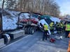 Firefighters remained on scene assisting multiple tow companies with scene safety, working alongside Connecticut State Police and the Department of Transportation to ensure all vehicles were safely removed, and the highway fully reopened: BFD officials.