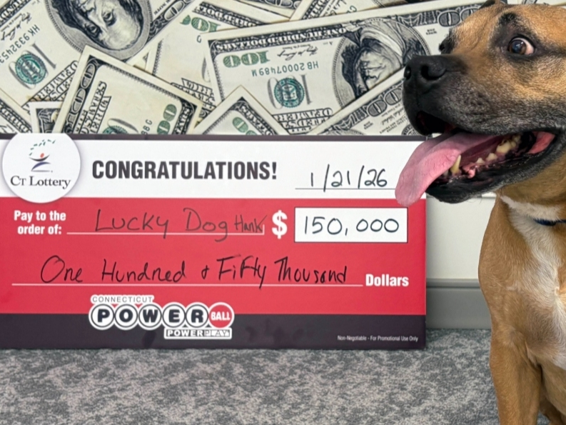 The man is is convinced his dog, Hank, deserves most of the credit as the household’s resident good-luck charm.