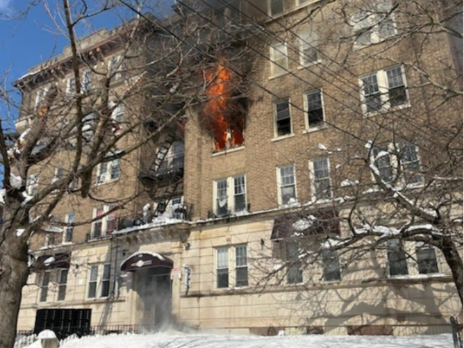 New Haven Fire Chief Daniel Coughlin said three people from the fourth floor were "trapped and needed immediate rescue," and an additional eight other tenants were rescued.