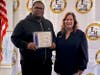 J’Heem Charles with Rotary President-Elect and Student of the Month Chairperson, Tammy Afragola.