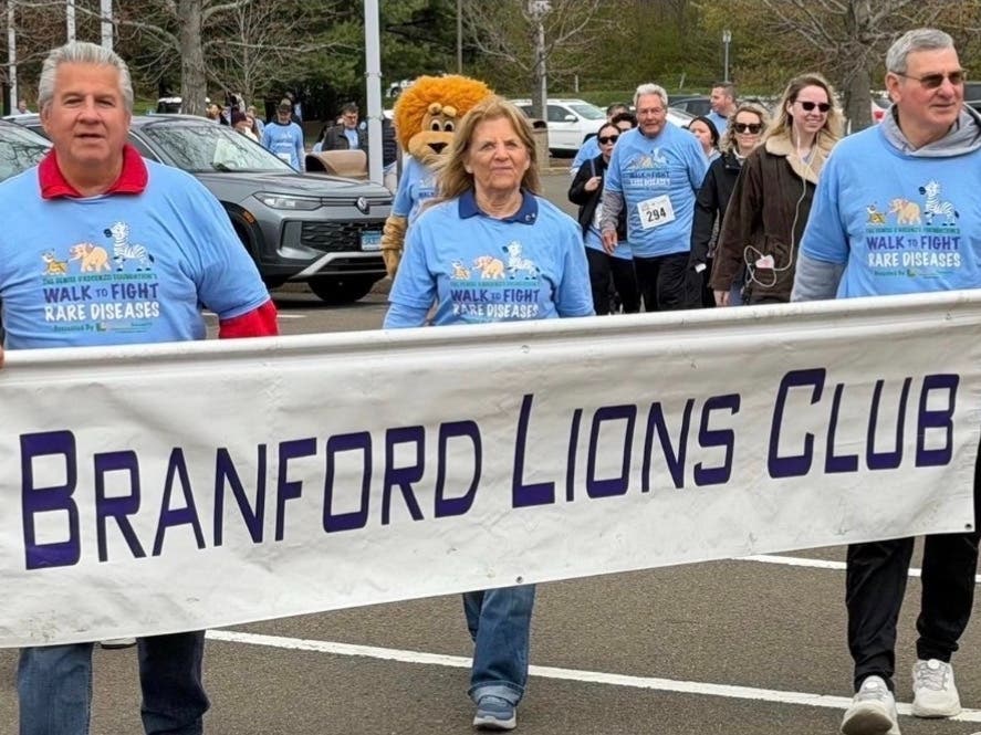 Members of the Branford Lions Club walked the annual ﻿Denise D’Ascenzo Foundation’s Walk to Fight Rare Diseases on April 25.