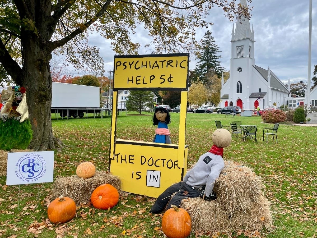From the 2023 Scarcrows on the Green, Branford Counseling and Community Services display.