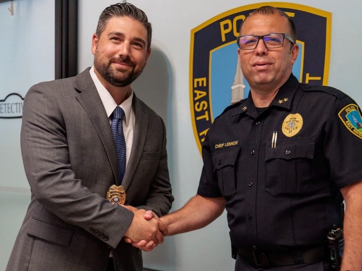 Officer Kyle Savo has worked "alongside law enforcement agencies across the state and beyond to disrupt the flow of narcotics coming into our communities:" East Haven Police Department.