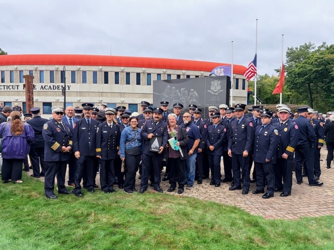Sunday, East Haven firefighters, current and retired, honored the late East Haven firefighter Dan Dudek as the Connecticut State Firefighters Association added his name to the Connecticut State Firefighters memorial.