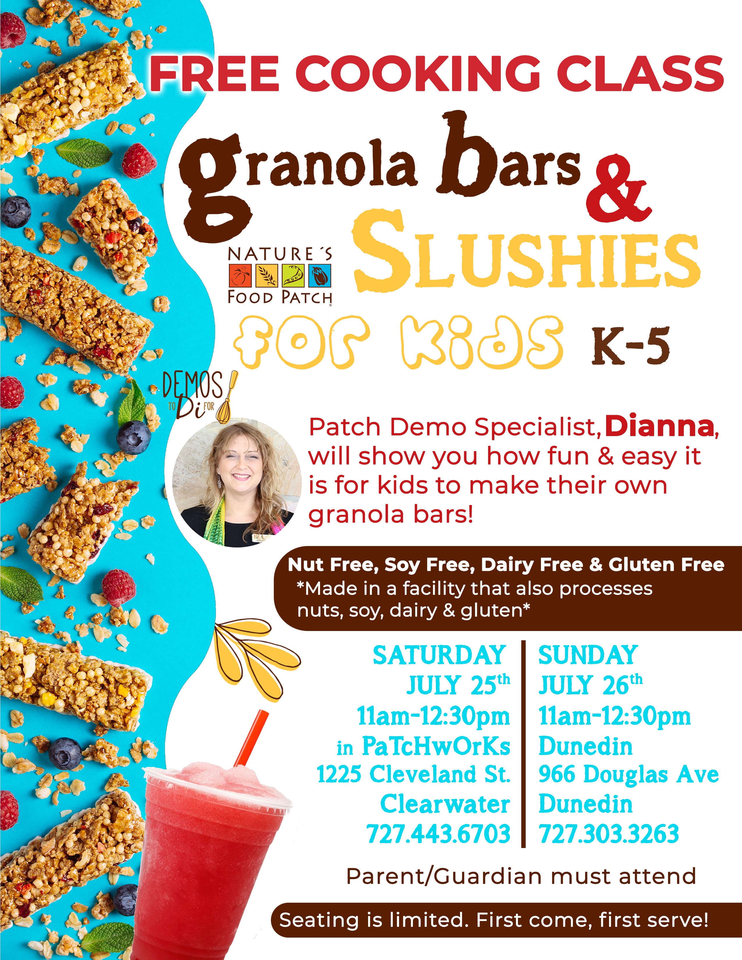 Free Cooking Class: Granola Bars & Slushies for Kids!