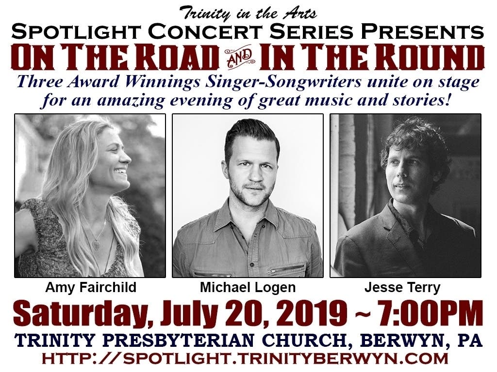 In Concert: Award winning singer-songwriters Amy Fairchild, Jesse Terry, and Michael Logen & friends.
