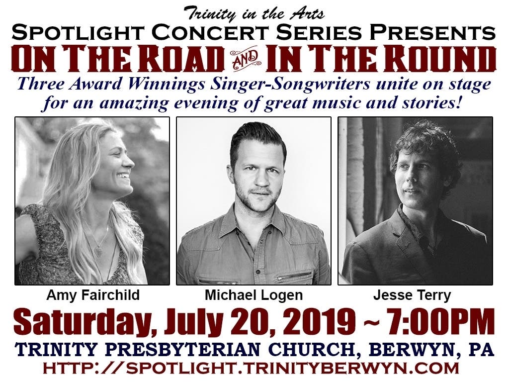 In Concert: Award winning singer-songwriters Amy Fairchild, Jesse Terry, and Michael Logen & friends.