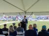 Todd D. McClutchy, JHM Group, addresses supporters of the new Willow Creek community at the ribbon cutting.