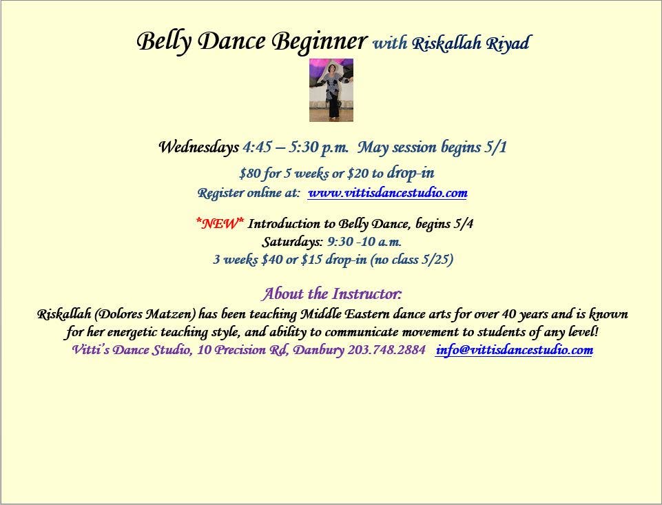 May 1 | Belly Dance with Riskallah Riyad | Danbury, CT Patch