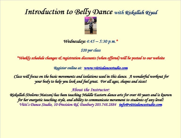 Dec 4 | Belly Dance with Riskallah Riyad | Danbury, CT Patch
