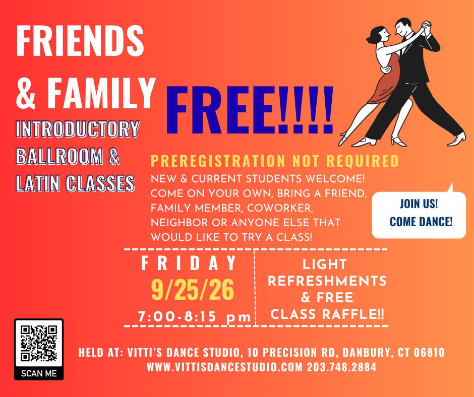 Friends & Family FREE Introductory Ballroom & Latin Classes 