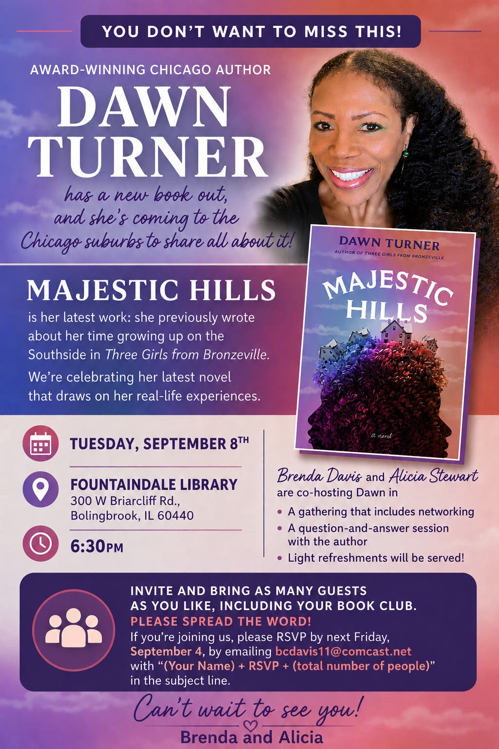 Author Dawn Turner’s Majestic Hills Event